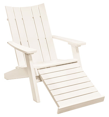 EC Woods Liberty Adirondack Chair Footrest Down Shown in Bright White