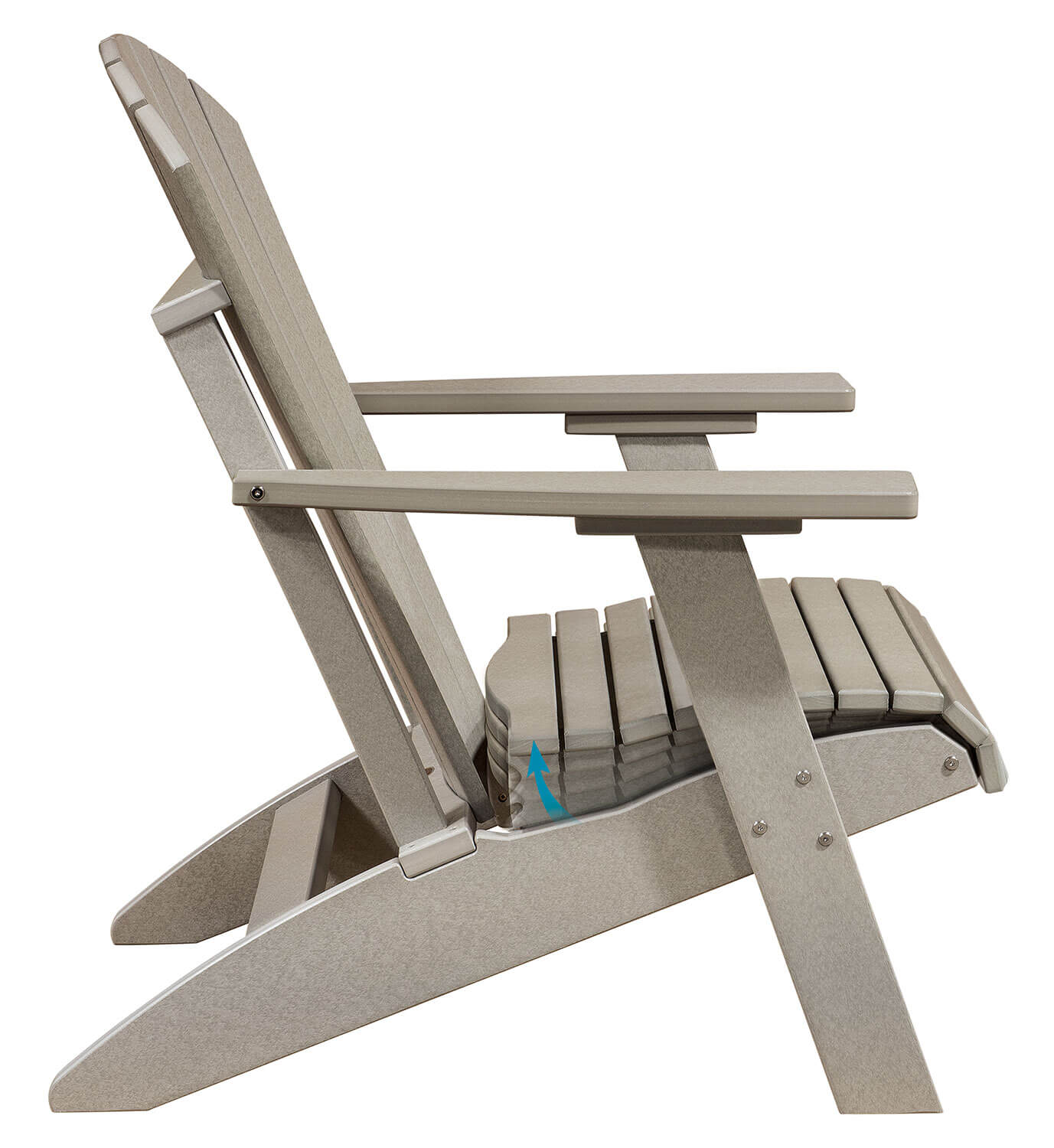 EC Woods Lift-N-Set Adirondack Outdoor Poly Chair Shown in Light Gray