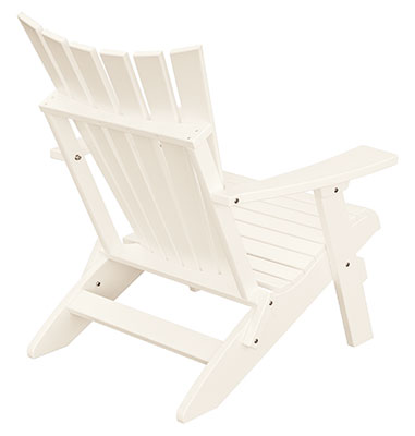 EC Woods Saranac Contemporary Folding Adirondack Outdoor Poly Chair Back shown in Bright White