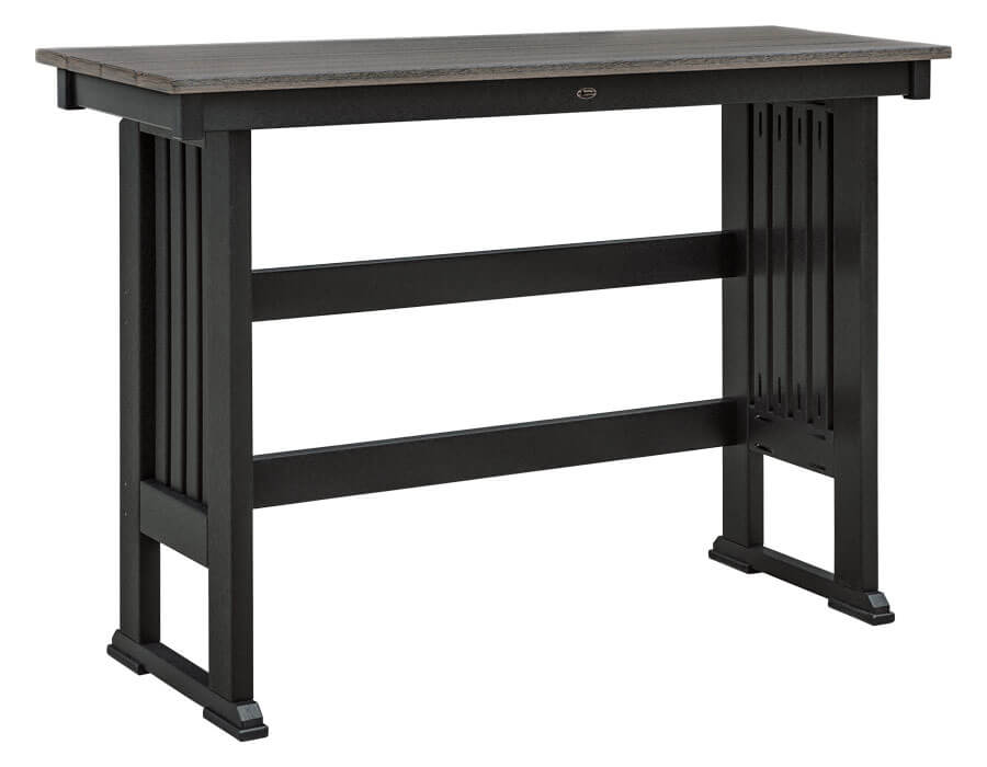 EC Woods Belmar Outdoor Poly Bar Height Balcony Table Shown in Coastal Gray and Black
