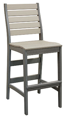 EC Woods Freeport Outdoor Poly Bar Height Chair Shown in Light Gray and Dark Gray