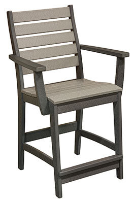 EC Woods Freeport Outdoor Poly Counter Height Chair Shown in Light Gray and Dark Gray