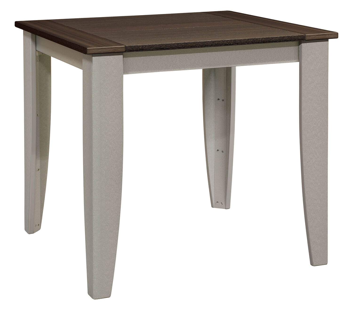 EC Woods Freeport Outdoor Poly Counter Height Table Shown in Brazilian Walnut and Light Gray