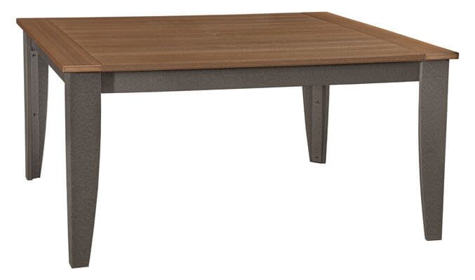 EC Woods Freeport Outdoor Poly Dining Height Table Shown in Antique Mahogany and Dark Gray