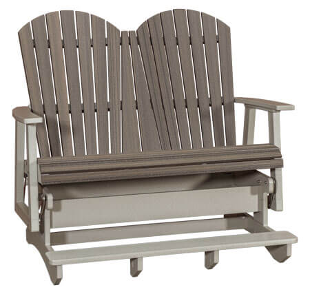 EC Woods EZ Glide Outdoor Poly Double Balcony Glider Shown in Coastal Gray and Light Gray