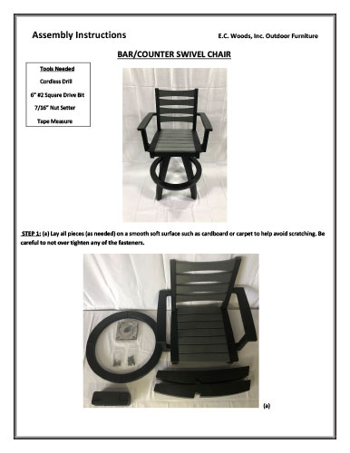 EC Woods Acadia, St. Croix, Shawnee, & Tacoma Bar & Counter Height Swivel Chair