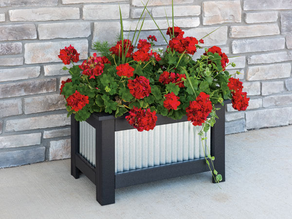 EC Woods Herb and Flower Poly Patio Planter with Metal Sides
