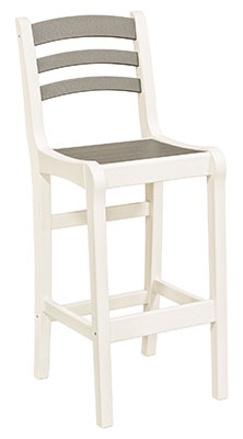 EC Woods Port Royal Outdoor Poly Bar Height Chair Shown in Light Gray and Bright White