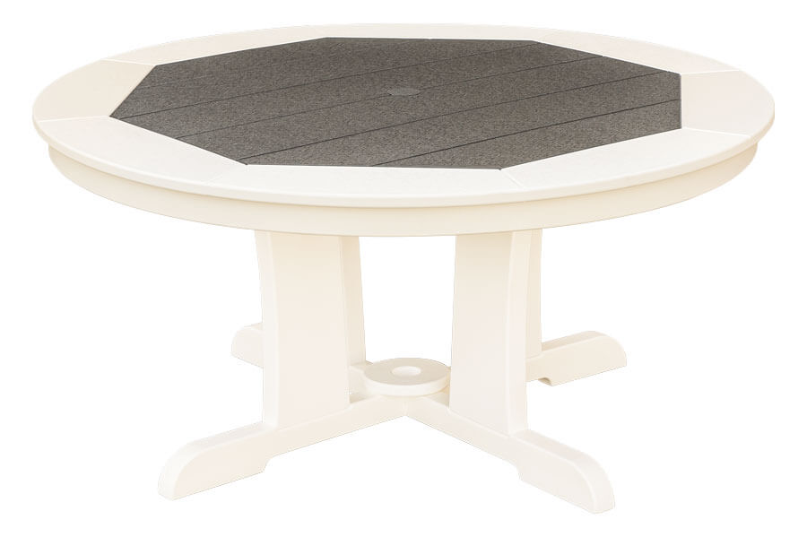EC Woods Port Royal Outdoor Poly Chat Table Shown in Dark Gray and Bright White