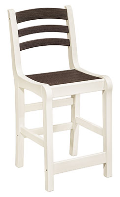 EC Woods Port Royal Outdoor Poly Counter Height Chair Shown in Brazilian Walnut and Bright White