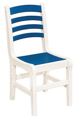 EC Woods Port Royal Outdoor Poly Dining Height Chair Shown in Blue and Bright White
