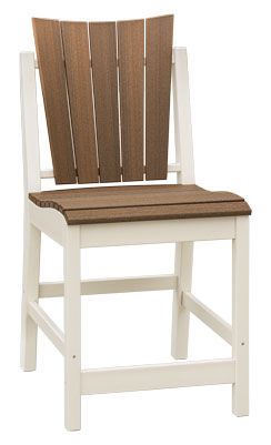 EC Woods Shawnee Contemporary Outdoor Poly Counter Height Chair Shown in Antique Mahogany and Ivory