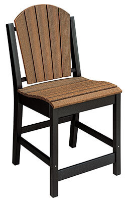 EC Woods Shawnee Outdoor Poly Counter Height Chair Shown in Antique Mahogany and Black