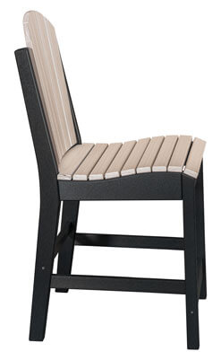 EC Woods Shawnee Outdoor Poly Counter Height Chair Side Shown in Seashell and Black
