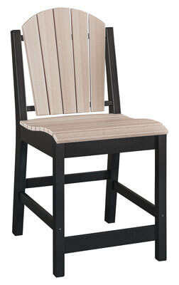 EC Woods Shawnee Outdoor Poly Counter Height Chair Shown in Seashell and Black