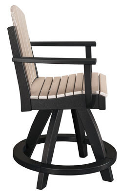 EC Woods Shawnee Outdoor Poly Counter Height Chair Side Shown in Seashell and Black