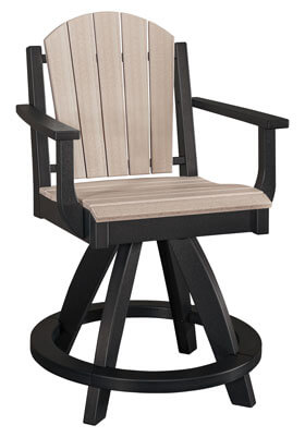 EC Woods Shawnee Outdoor Poly Counter Height Chair Shown in Seashell and Black