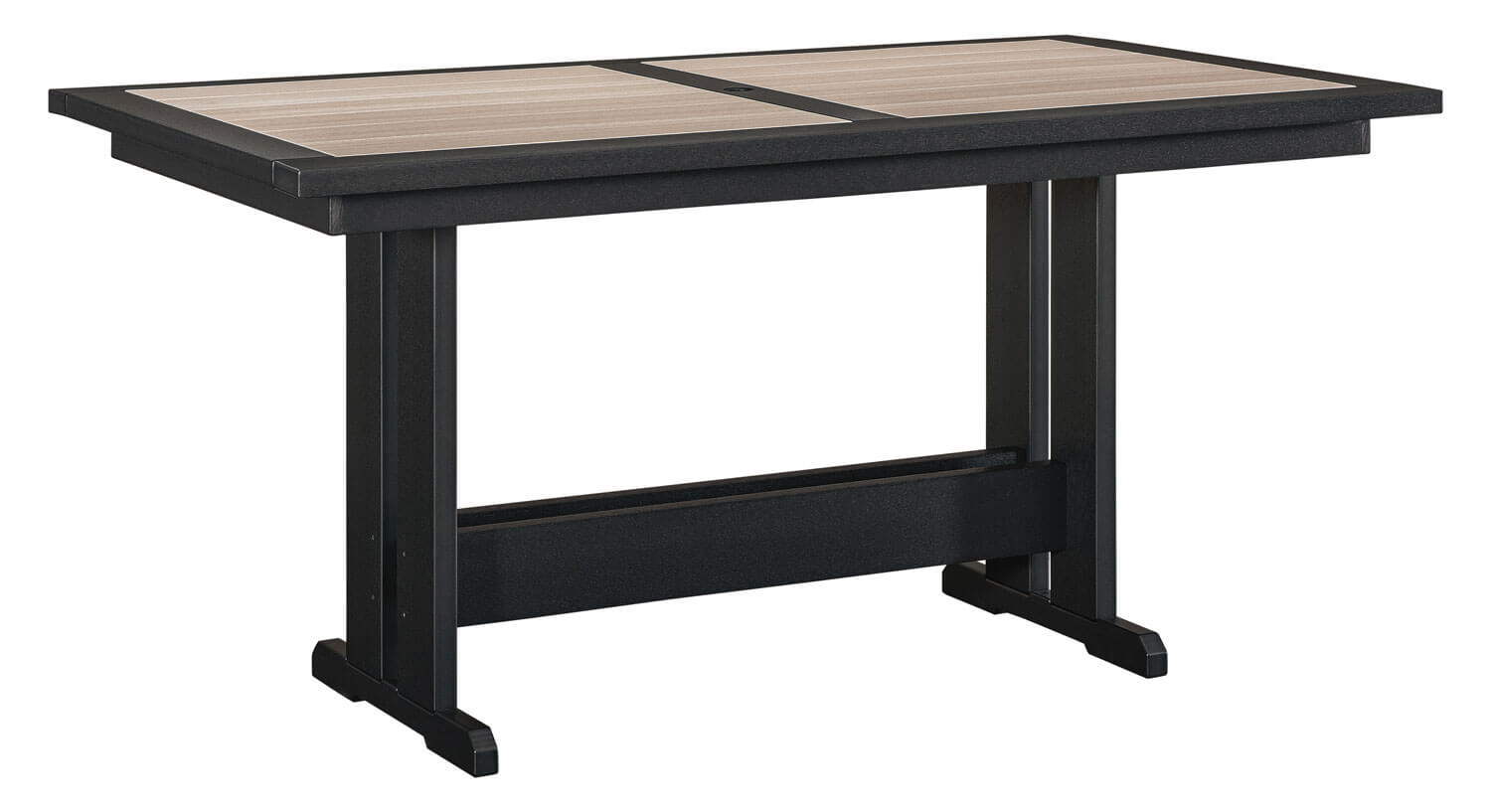 EC Woods Shawnee Outdoor Poly Counter Height Table Shown in Seashell and Black