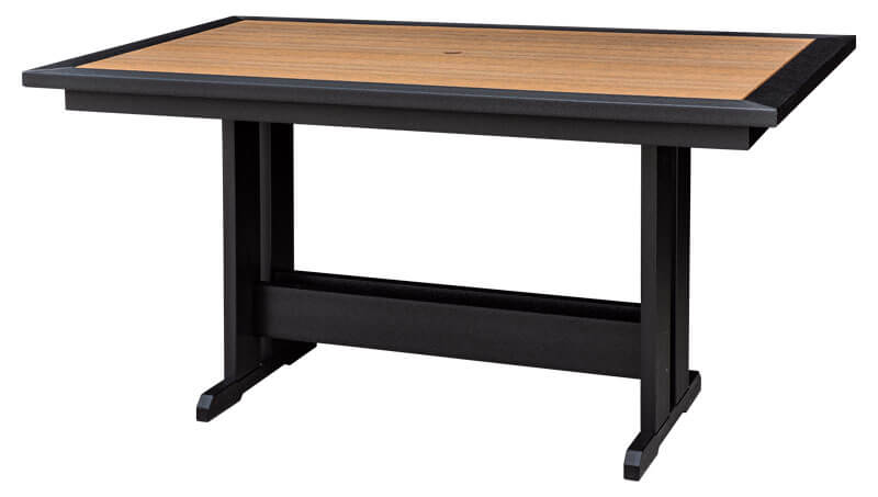 EC Woods St. Croix Outdoor Poly Counter Height Table Shown in Antique Mahogany and Black