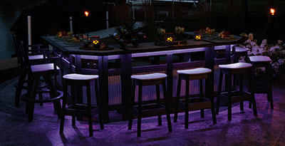 EC Woods Tacoma Outdoor Poly Bar Accent Lights Shown in Purple