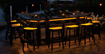 EC Woods Tacoma Outdoor Poly Bar Accent Lights shown in Yellow