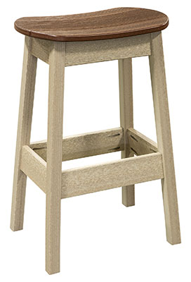 EC Woods Tacoma Outdoor Poly Barstool shown in Brazilian Walnut and Birch Wood