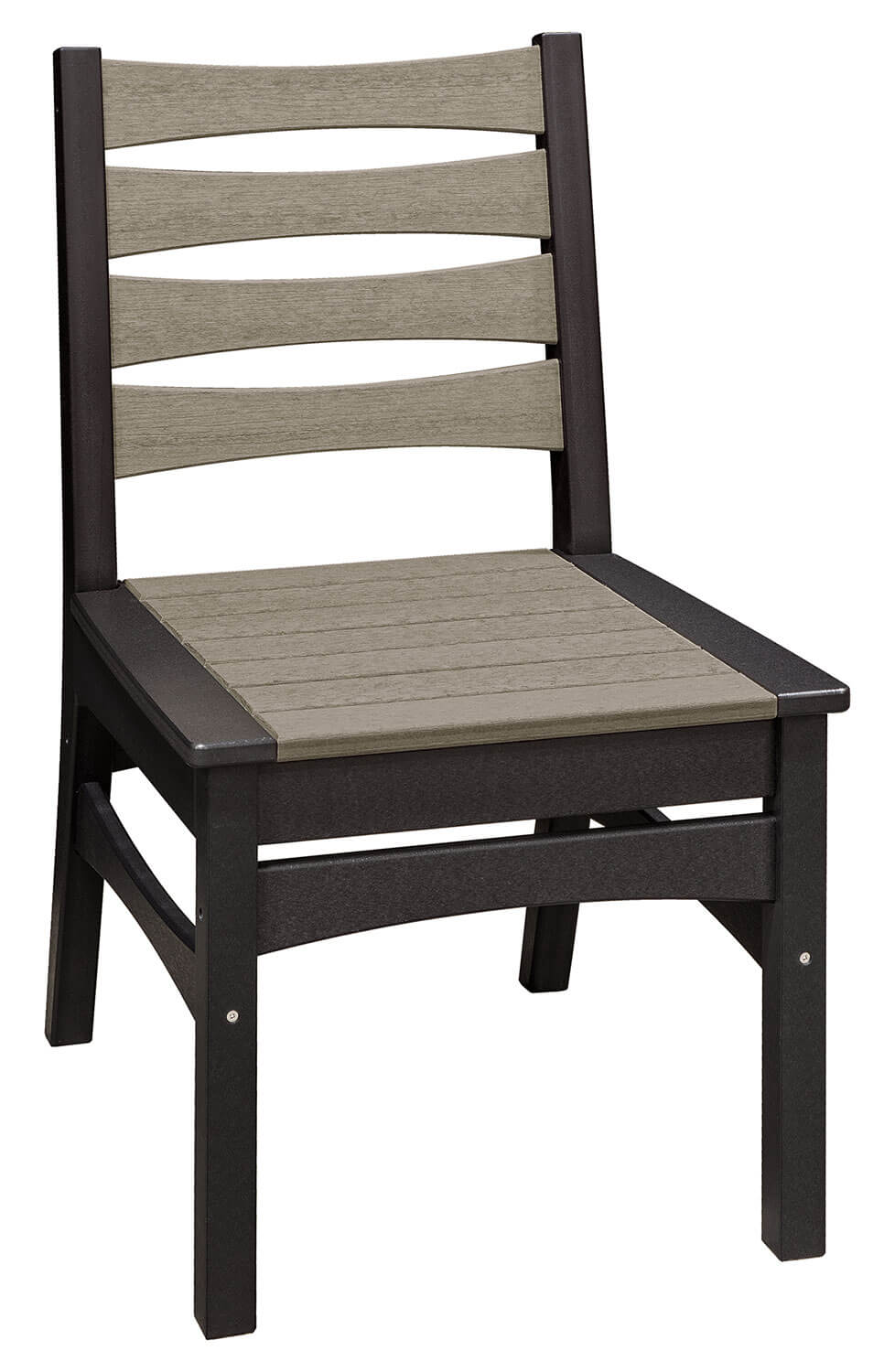 EC Woods Tacoma Outdoor Poly Dining Height Chair Shown in Drift Wood Gray and Black