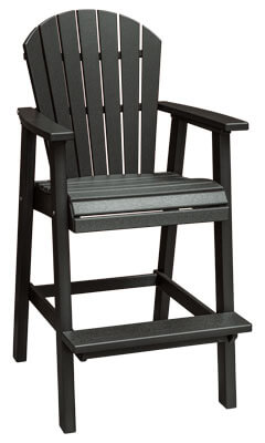 EC Woods Westbrook Outdoor Poly Bar Height Chair Shown in Black